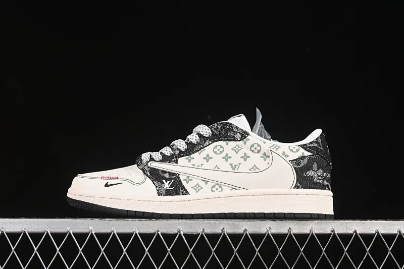 All categories Air Jordan Jordan series basketball shoes Air Jordan 1 Low High-end customized low-top sneakers Travis Scott x Fragment Design x Air Jordan 1 Low OG SP AJ1 Joe 1 LV joint black denim low-top cultural casual sneakers YX5066-327